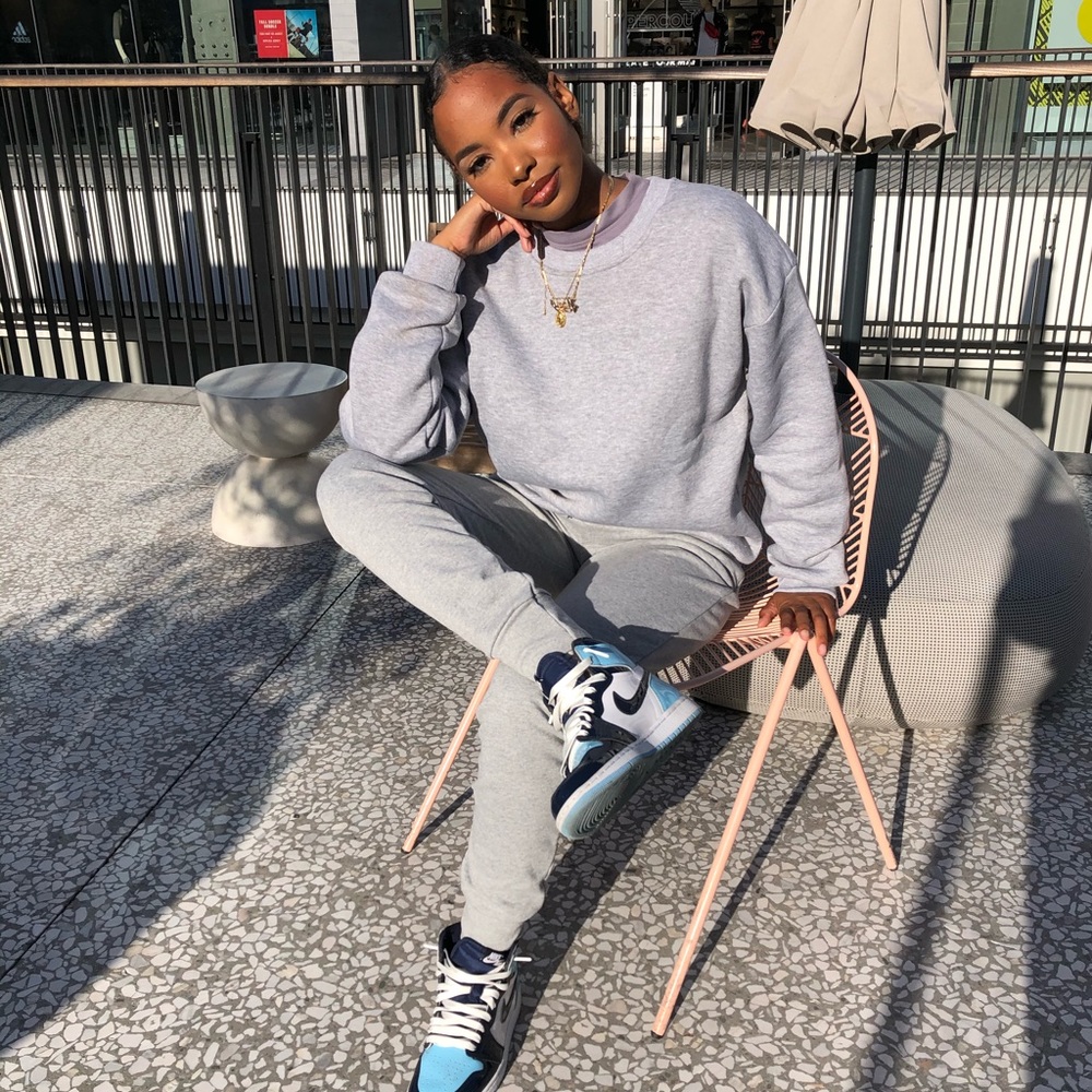 Prettylittlething Grey Sweatshirt and Jogger Pant